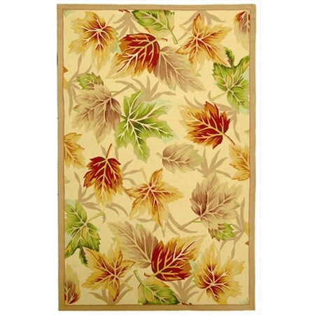 Safavieh 5 ft. - 3 in. x 8 ft. - 3 in. Medium Rectangle- Transitional Chelsea Ivory Hand Hooked Rug HK218A-5